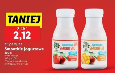 Jogurtowe smoothie mango jabłko Pilos pure promocja