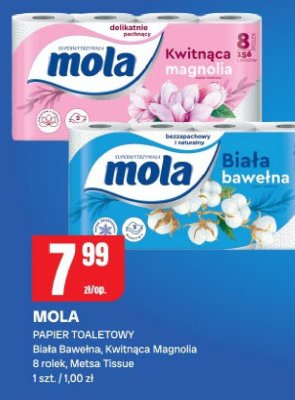 Papier toaletowy Mola Biała Bawełna, Kwitnąca Magnolia promocja w Chorten