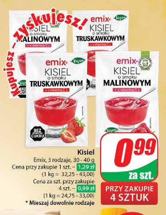 Kisiel malinowy Emix promocja