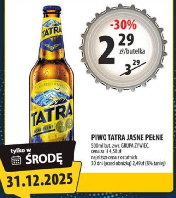 Piwo Tatra jasne pełne promocja w Arhelan