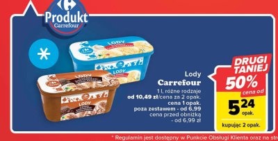 Lody śmietankowo-czekoladowe Carrefour promocja