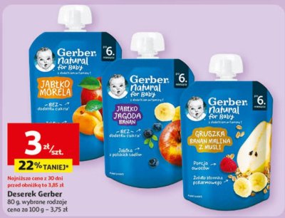 Deserek Gerber różne rodzaje 80g promocja w Auchan