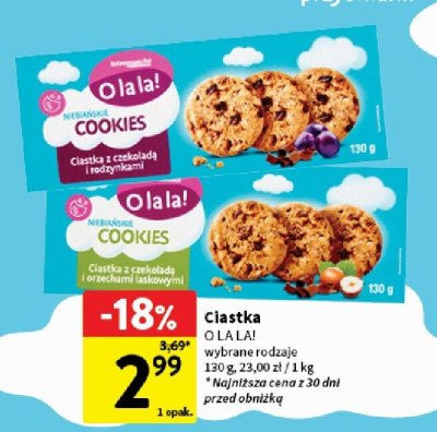 Ciastka O LA LA! wybrane rodzaje promocja w Intermarche