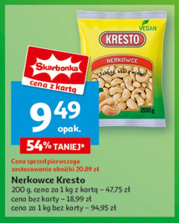 Orzechy nerkowca Kresto promocja w Auchan