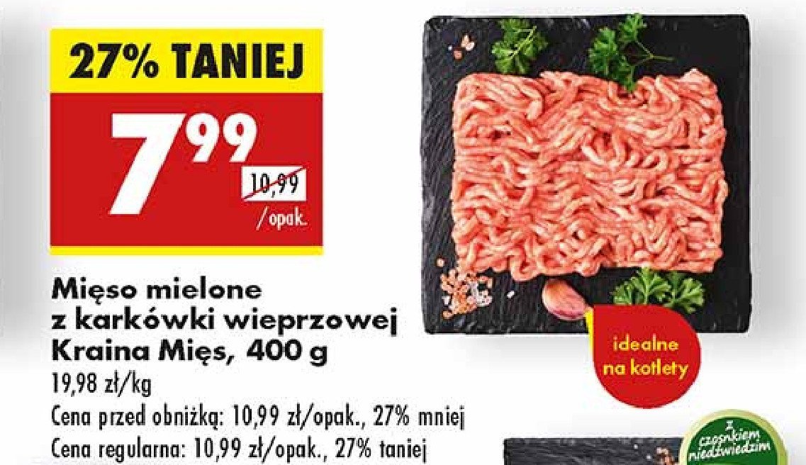 Mięso mielone z karkówki wieprzowej Kraina mięs promocja w Biedronka