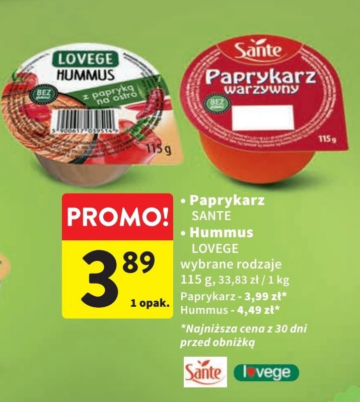 Hummus z papryką na ostro Lovege promocja