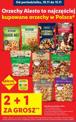 Orzechy włoskie łuskane 2+1 gratis promocja w Lidl
