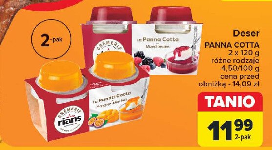 Panna cotta mango i marakuja Rians promocja w Carrefour Market