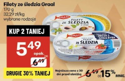 Filety ze śledzia Graal wybrane rodzaje promocja w Delikatesy Centrum