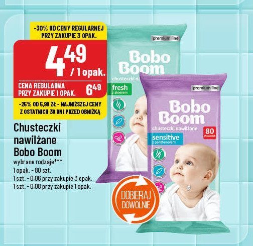 Chusteczki nawilżane dla dzieci fresh z aloesem Bobo boom promocja