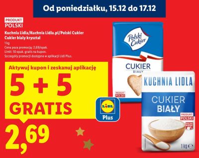 Cukier biały krysztal  promocja w Lidl