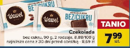 Czekolada mleczna bez dodatku cukru Wawel promocja