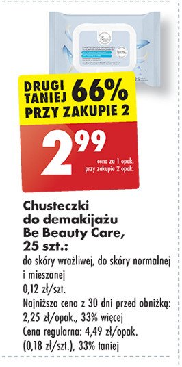 Chusteczki do demakijażu hydrate Be beauty care promocja