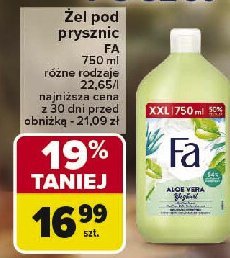 Żel pod prysznic aloe vera Fa yoghurt promocja