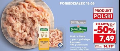 Paski z fileta z piersi kurczaka Stoisko mięsne promocja
