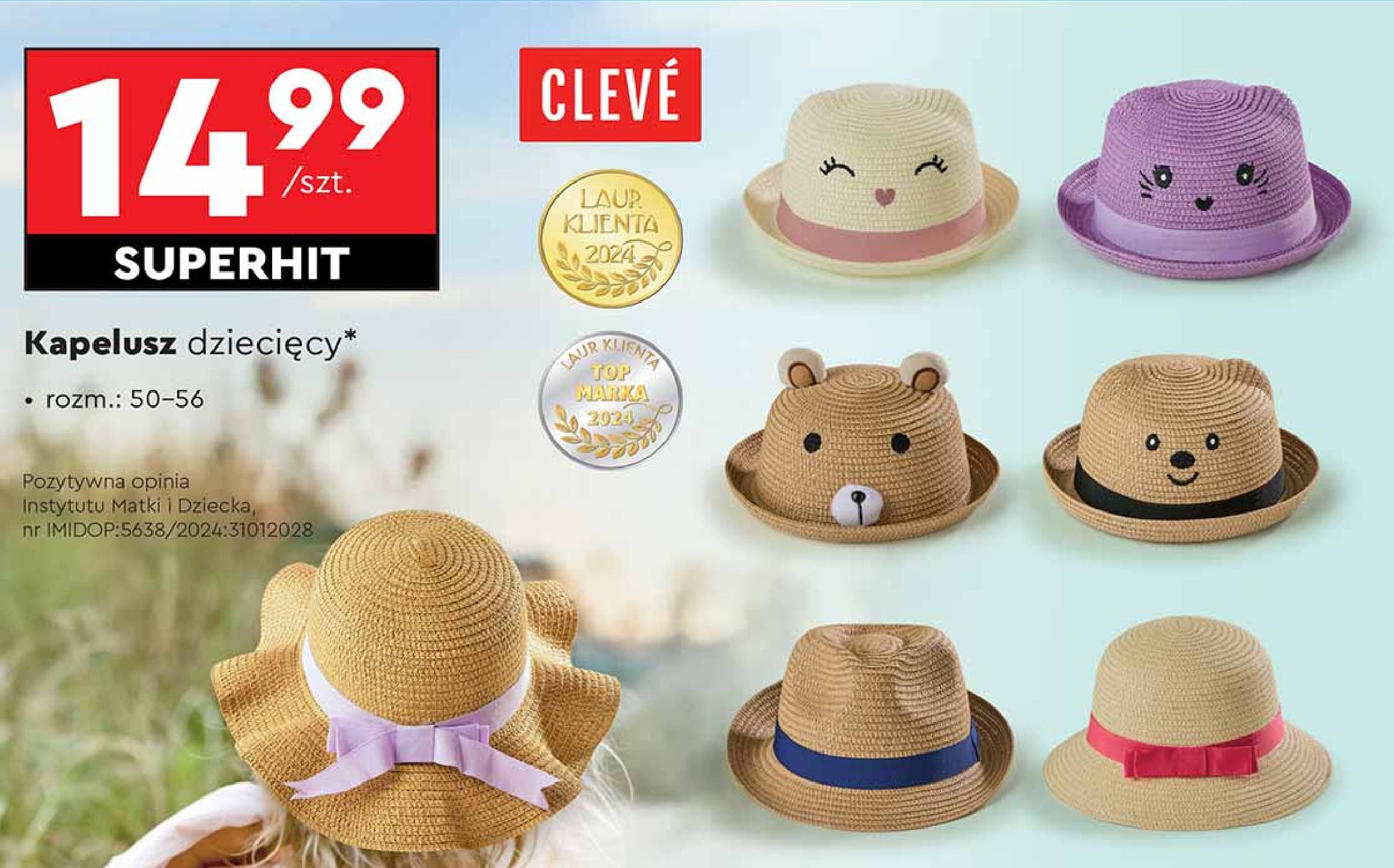 Kapelusz dziecięcy Cleve promocja w Biedronka