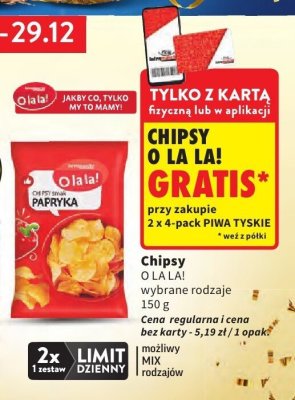 Chipsy O LA LA! wybrane rodzaje 150 g promocja w Intermarche