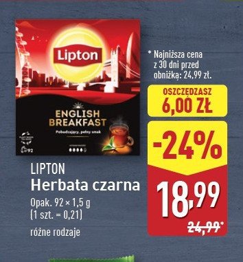 Herbata Lipton daring english breakfast promocja w Aldi