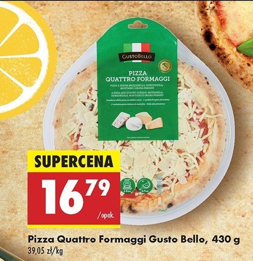 Pizza quattro formaggi Gustobello promocja w Biedronka