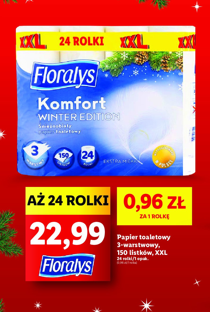 Papier toaletowy komfort winter edition Floralys promocja