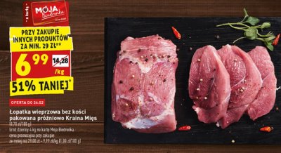 Łopatka wieprzowa bez kości pakowana próżniowo Kraina mięs promocja