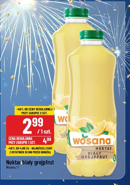 Nektar biały grejpfruit Wosana promocja