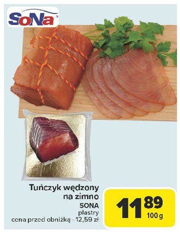 Tuńczyk wędzony na zimno Sona promocja w Carrefour