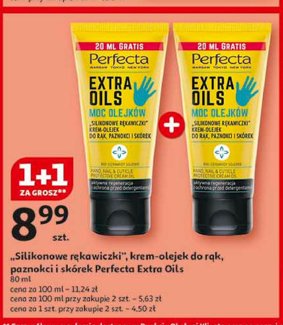 Krem-olejek do rąk silikonowe rękawiczki Perfecta extra oils promocja w Auchan