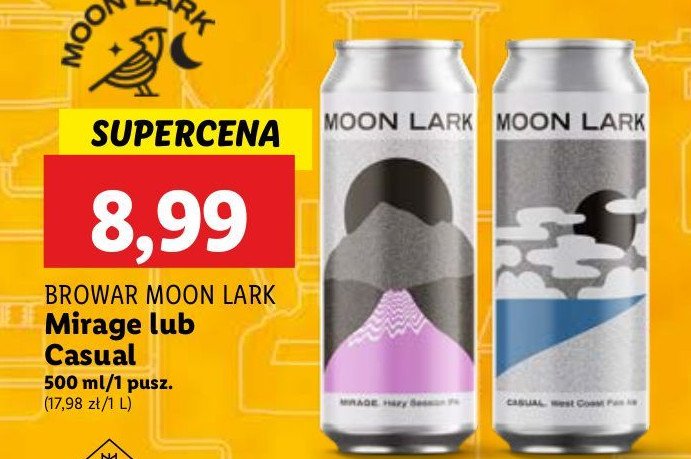 Piwo mirage Moon lark promocja w Lidl