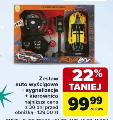 Zestaw auto wyścigowe + sygnalizacja + kierownica promocja w Carrefour