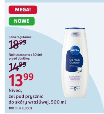 Żel pod prysznic do skóry wrażliwej Nivea, 500 ml promocja w Rossmann