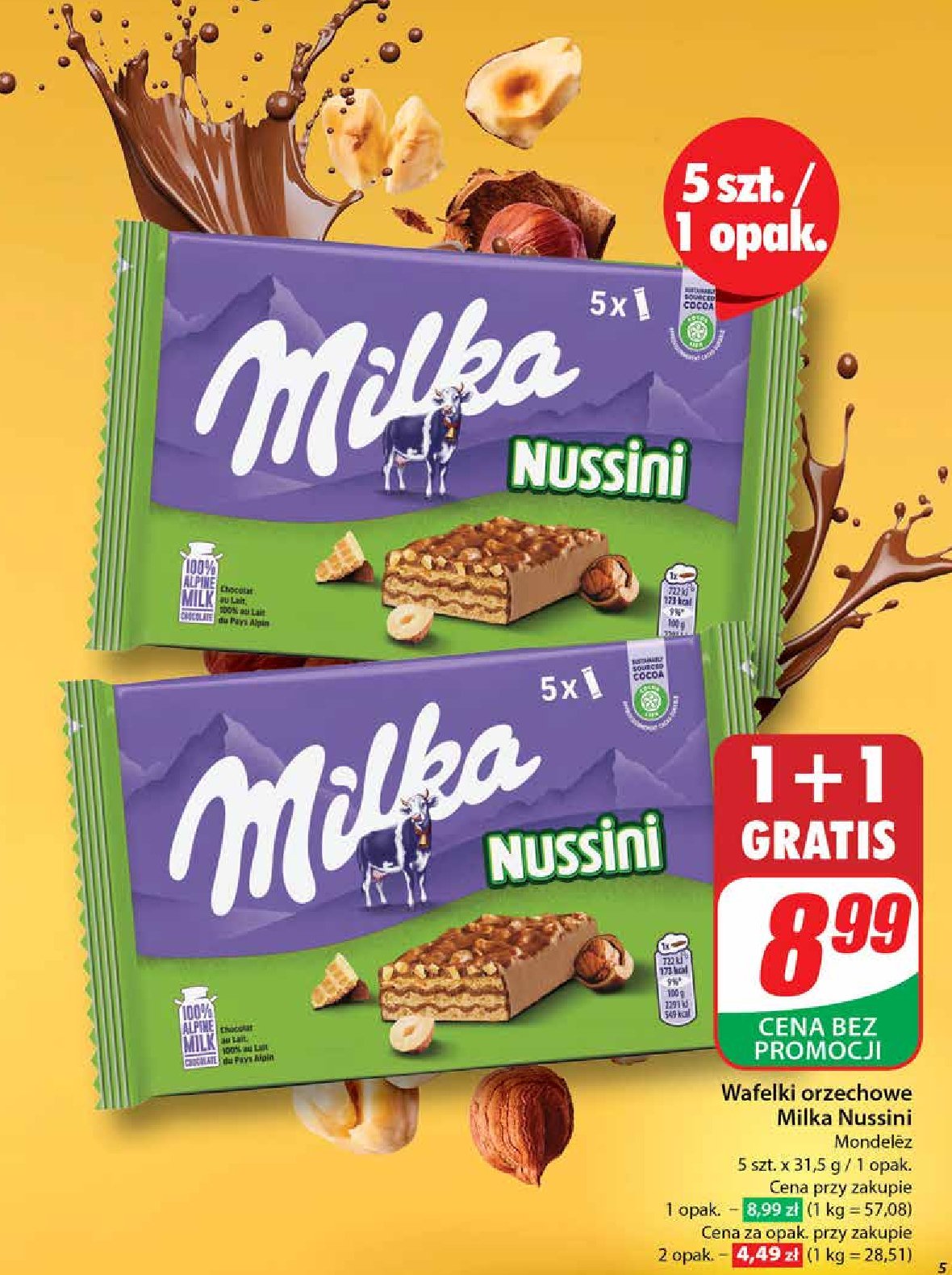 Wafelki orzechowe MILKA NUSSINI promocja