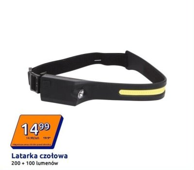 Latarka czołowa 200 + 100 lumenów promocja w Action