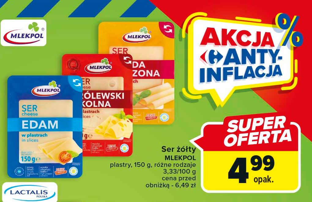Ser gouda w臋dzona plastry Mlekpol promocja