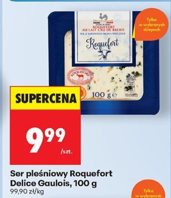 Ser pleśniowy Roquefort Delice Gaulois, 100 g promocja w Biedronka
