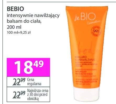 Balsam do ciała intensywnie nawilżający Be bio promocja