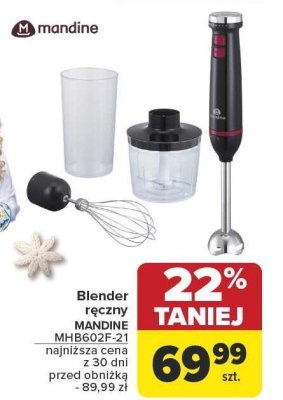 Blender ręczny MHMB602F-21 Mandine promocja w Carrefour