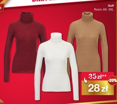 Golf damski z golfem różne kolory promocja w Woolworth