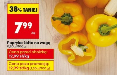 Papryka żółta na wagę promocja w Biedronka