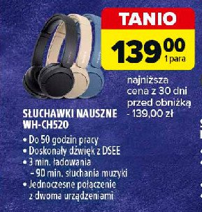 Słuchawki wh-ch520 czarne Sony promocja