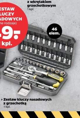 Zestaw kluczy nasadowych z grzechotką 46 elem. promocja w Netto