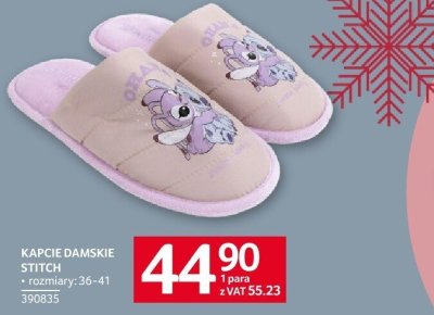 Kapcie damskie Stitch rozmiary 36-41 promocja w Selgros
