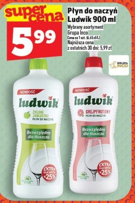Płyn do naczyń Ludwik 900 ml promocja w TOPAZ