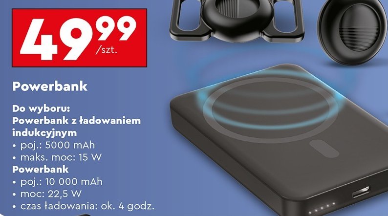 Powerbank z ładowaniem indukcyjnym 5000 mah Forever promocja w Biedronka