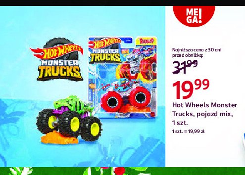 Pojazd kaskaderski monster trucks Hot wheels promocja w Rossmann