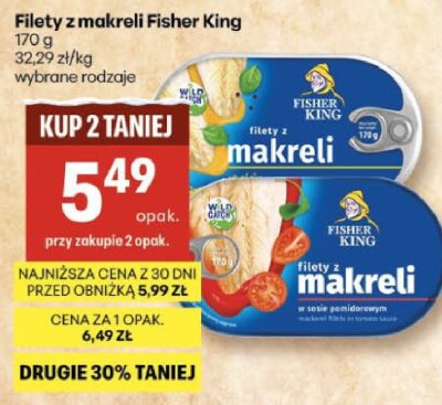 Filety z makreli Fisher King wybrane rodzaje promocja w Delikatesy Centrum