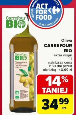 Oliwa CARREFOUR BIO extra virgin promocja w Carrefour Market