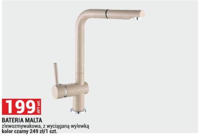 Bateria MALTA zlewozmywakowa, z wyciąganą wylewką kolor czarny 249 zł/1 szt. promocja w Merkury Market
