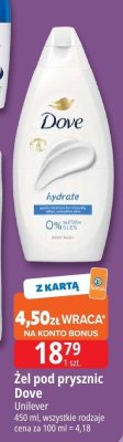 Żel pod prysznic Dove Hydrate promocja w Leclerc