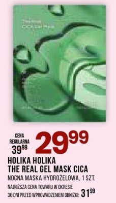 Maseczka hydrożelowa Holika Holika The Real Gel Mask Cica, 1 szt. promocja w Drogerie Natura